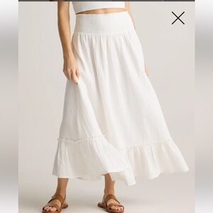 Quince 100% Organic Cotton Gauze Smocked Maxi Skirt